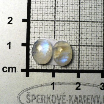 Duhový měsíční kámen, náušnicový pár č.32| www.sperkove-kameny.cz