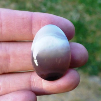 Kouřový chalcedon, kabošon č. 1| sperkove-kameny.cz