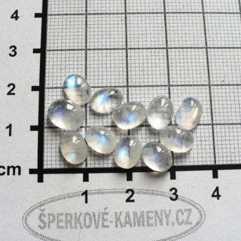 Duhový měsíční kámen, minikabošon 6x8mm, 1 ks| www.sperkove-kameny.cz