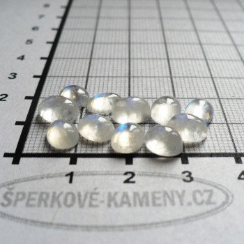 Duhový měsíční kámen, minikabošon 6x8mm, 1 ks| www.sperkove-kameny.cz