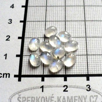 Duhový měsíční kámen, minikabošon 5x7mm, 1 ks| www.sperkove-kameny.cz