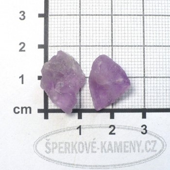 Fialkový fluorit surový, vrtaný , pár č. 1| šperkové-kameny.cz