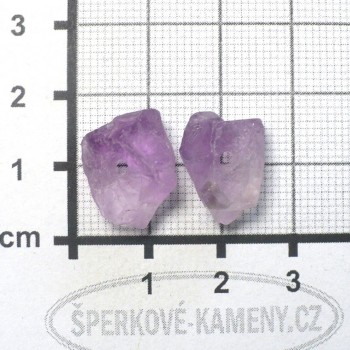 Fialkový fluorit surový, vrtaný , pár č. 4| šperkové-kameny.cz