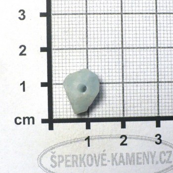 Akvamarín, světlý,surový, vrtaný č.13| šperkové-kameny.cz