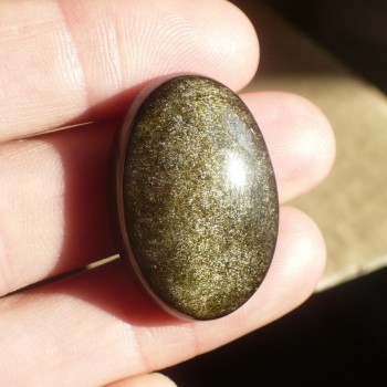 Zlatý obsidián, Mexico, kabošon č. 10| šperkové-kameny.cz