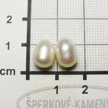 Říční perla,větší oválná, pár| šperkové-kameny.cz