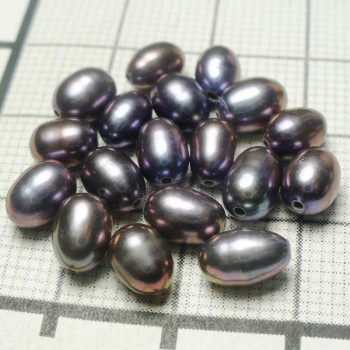 Říční perla,7 mm, fialová , 18 ks