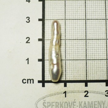 Říční perla,dlouhá,bílá, č. 19| šperkové-kameny.cz