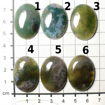 Mechový achát,30x22 mm, set B 