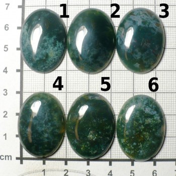 Mechový achát,30x22 mm, set C 