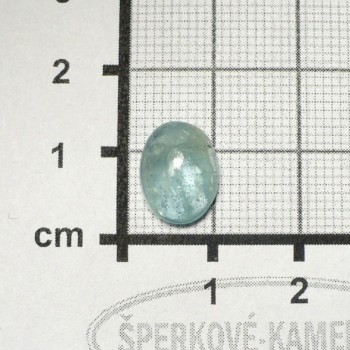 Levný Akvamarín, Mozambik, kabošon č.5 | šperkové-kameny.cz