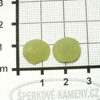 Prehnit s Epidotem surový,půlený,pár č. 7 | šperkové-kameny.cz