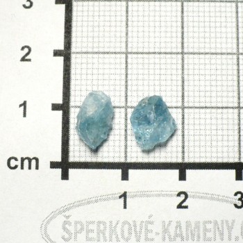 Akvamarín, Mozambik,surový, pár č.3| šperkové-kameny.cz
