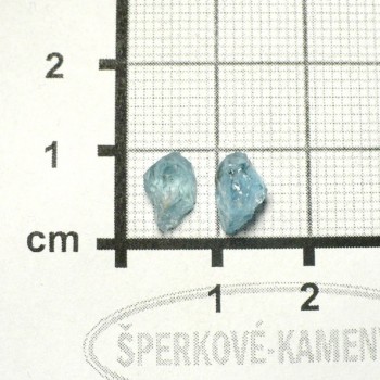 Akvamarín, Mozambik,surový, pár č. 8| šperkové-kameny.cz
