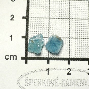 Akvamarín, Mozambik,surový, pár č. 10| šperkové-kameny.cz