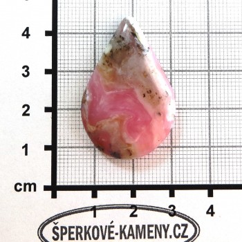 Růžový opál Peru, kabošon č.41 | www.sperkove-kameny.cz