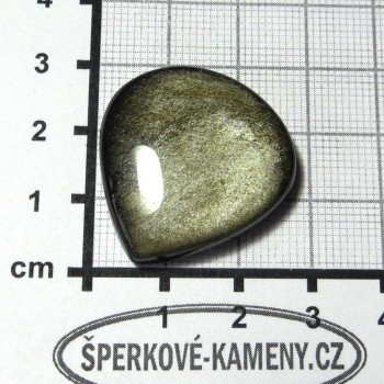 Zlatý obsidián, Mexico, kabošon č. 01| šperkové-kameny.cz
