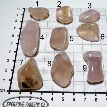 Růžový chalcedon set A| šperkové-kameny.cz 