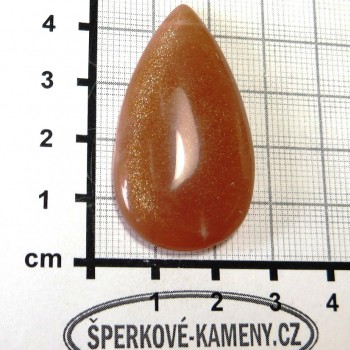 Sluneční kámen růžový - kabošon  9| www.sperkove-kameny.cz