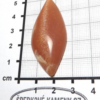 Sluneční kámen růžový - kabošon  13| www.sperkove-kameny.cz
