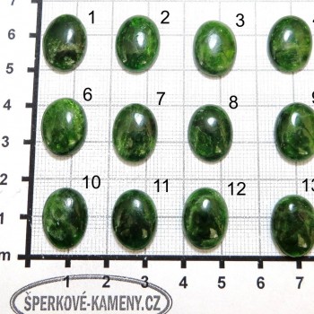 Chromdiopsid, kabošon 12x16 mm - set A |www.sperkove-kameny.cz