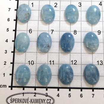 Akvamarín, kabošon 13x18 mm - set A | www.sperkove-kameny.cz