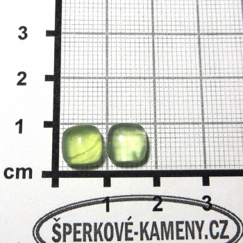 Prehnit  náušnicový pár  8 x 8 mm - PR1| www.sperkove-kameny.cz
