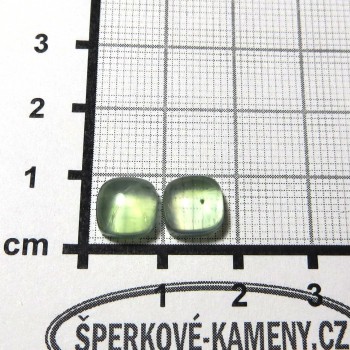 Prehnit  náušnicový pár  8 x 8 mm - PR3| www.sperkove-kameny.cz
