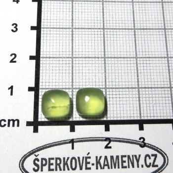 Prehnit  náušnicový pár  8 x 8 mm - PR4| www.sperkove-kameny.cz