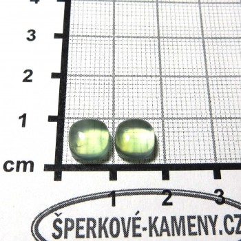 Prehnit  náušnicový pár  8 x 8 mm - PR6| www.sperkove-kameny.cz