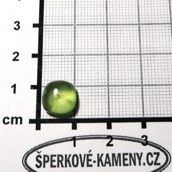 Prehnit  kabošon  10 x 10 mm - P10| www.sperkove-kameny.cz