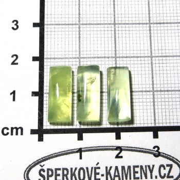 Prehnit  kabošon  set obdélníků - P11| www.sperkove-kameny.cz