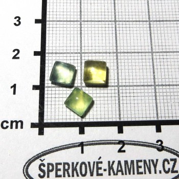 Prehnit, kabošon, set čtverců - P12| www.sperkove-kameny.cz