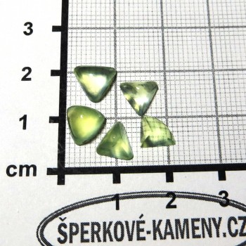 Prehnit  kabošon  set trojúhelníků - P13| www.sperkove-kameny.cz