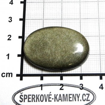 Zlatý obsidián, Mexico, kabošon A2| šperkové-kameny.cz