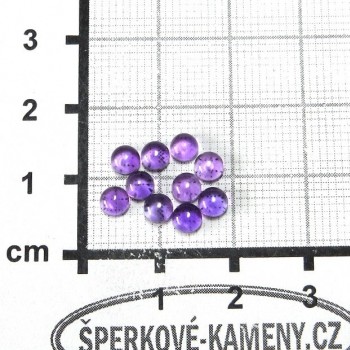 Ametyst, kulatý kabošon, pr. 4 mm (P)| www.sperkove-kameny.cz