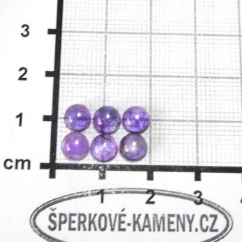 Ametyst, kulatý kabošon, pr. 6 mm (P)| www.sperkove-kameny.cz