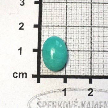 Amazonit , Peru, kabošon, 10x12 mm, č.1| www.sperkove-kameny.cz