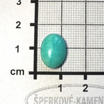 Amazonit , Peru, kabošon, 10x12 mm, č.4| www.sperkove-kameny.cz