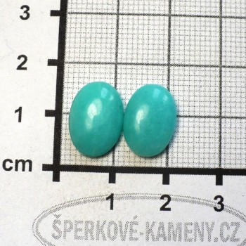 Amazonit , Peru,  kabošon 10x12 mm,pár č.1| www.sperkove-kameny.cz