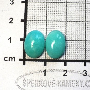 Amazonit , Peru,  kabošon 10x12 mm,pár č.2| www.sperkove-kameny.cz