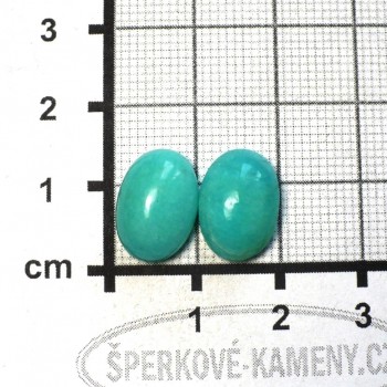 Amazonit , Peru,  kabošon 10x12 mm,pár č.3| www.sperkove-kameny.cz