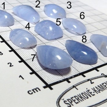 Blue chalcedony cabochon set A (P) | www.sperkove-kameny.cz