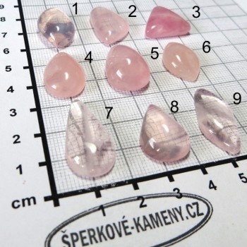 Růženín, kabošon, Madagaskar , set A (P) | šperkové-kameny.cz
