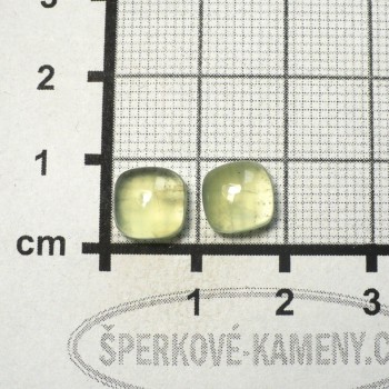 Prehnit , náušnicový pár č. 1  | www.sperkove-kameny.cz