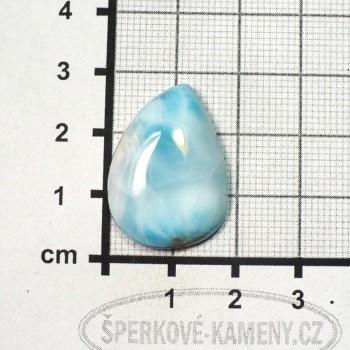 Larimar kabošon č.32| šperkové-kameny.cz