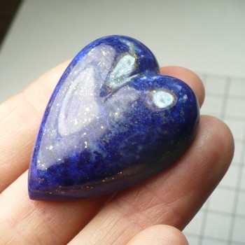 Lapis lazuli,  kabošon srdce č. 1|  šperkové-kameny.cz