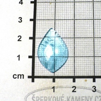 Modrý topaz, ozařený,kabošon  č.11| šperkové-kameny.cz
