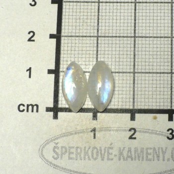 Duhový měsíční kámen, náušnicový pár č.72| www.sperkove-kameny.cz