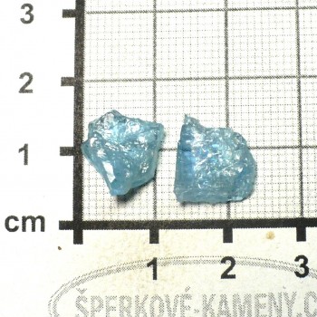 Akvamarín, Mozambik,surový, pár č.2| šperkové-kameny.cz